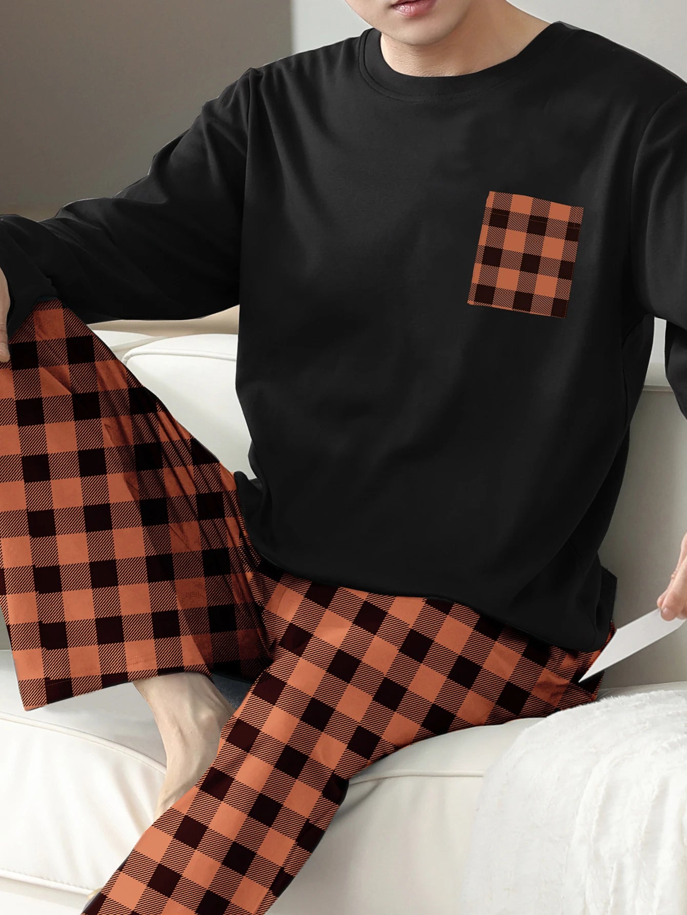 Two piece sets men's pajamas
