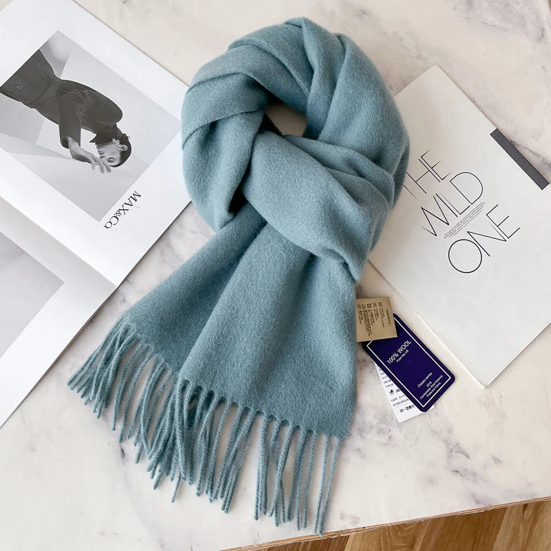 Winter Narrow Scarf 28 Color 100% Wool