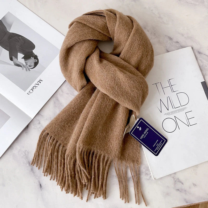 Winter Narrow Scarf 28 Color 100% Wool