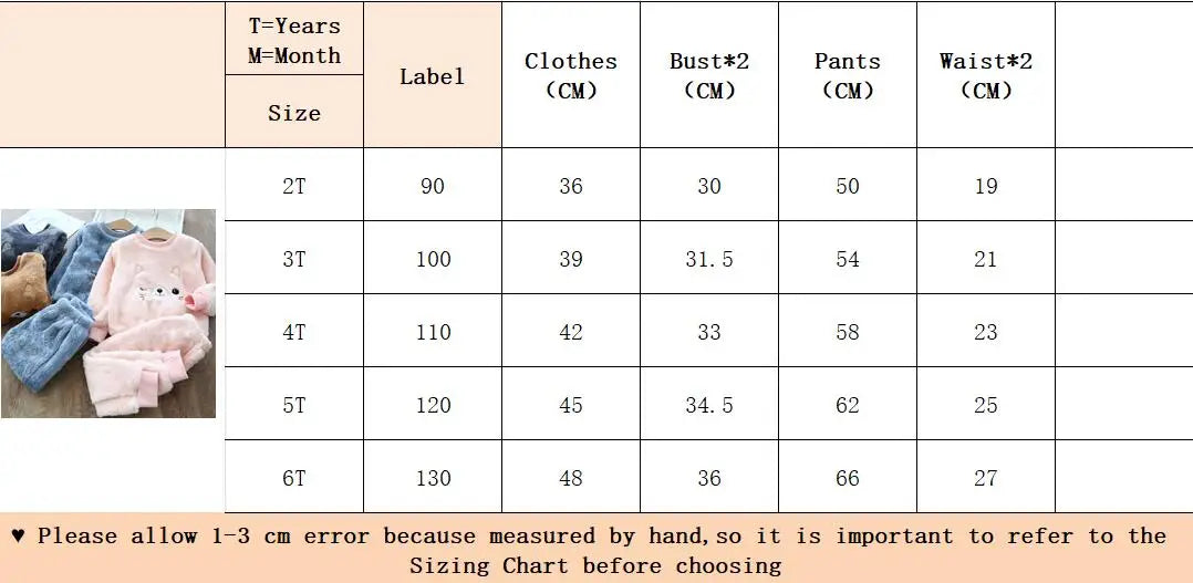 Children's Pajama Sets Bear Tops + Pants 2Pcs