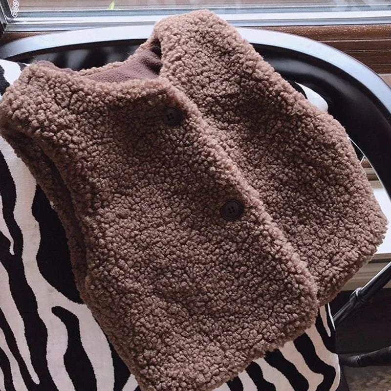 Winter Baby Lamb Wool Plus Velvet Waistcoat