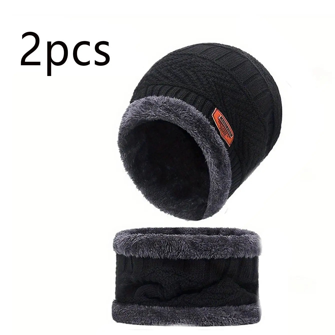 2/4pcs sets Winter Warm Velvet Hat Scarf Gloves Set