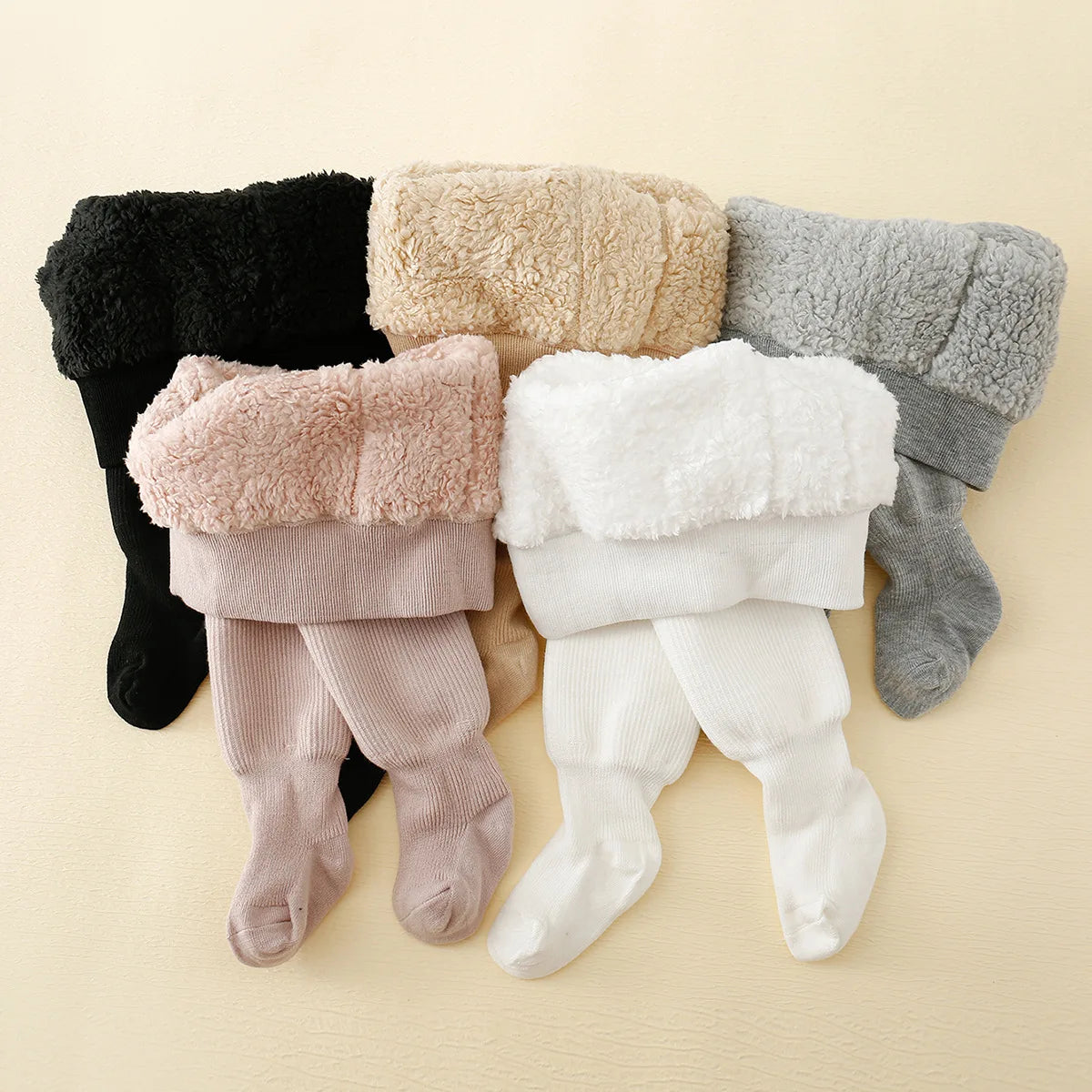winter Infant baby thick Polar Fleece Lining stripes leggings