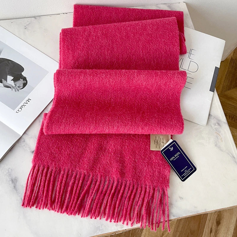Winter Narrow Scarf 28 Color 100% Wool