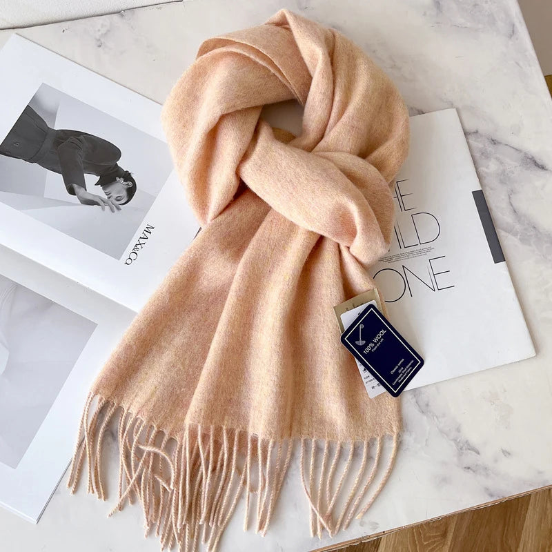 Winter Narrow Scarf 28 Color 100% Wool