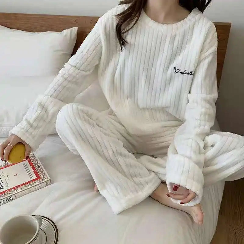 Winter Women Solid Warm 1/2 Piece set