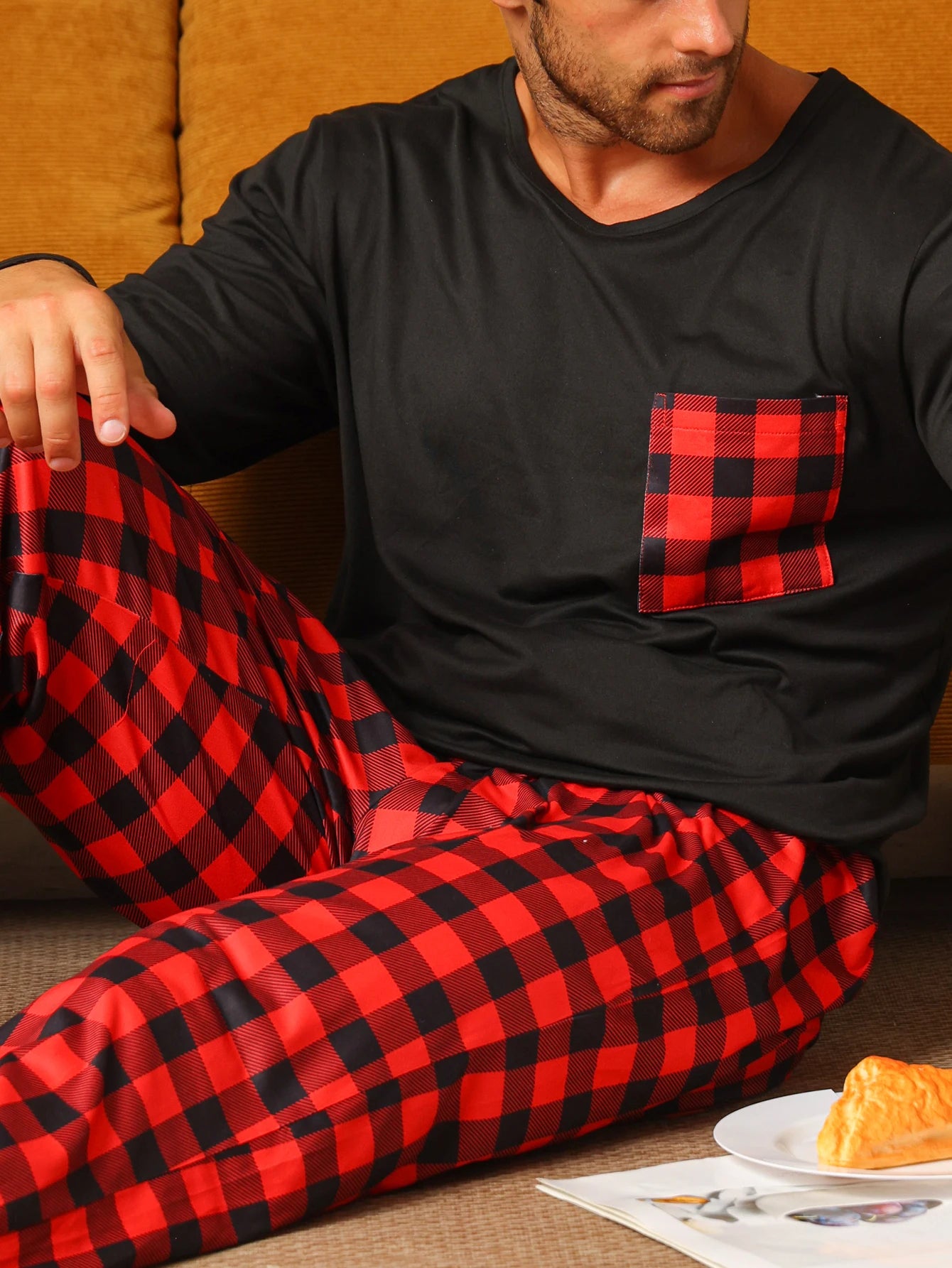 Two piece sets men's pajamas
