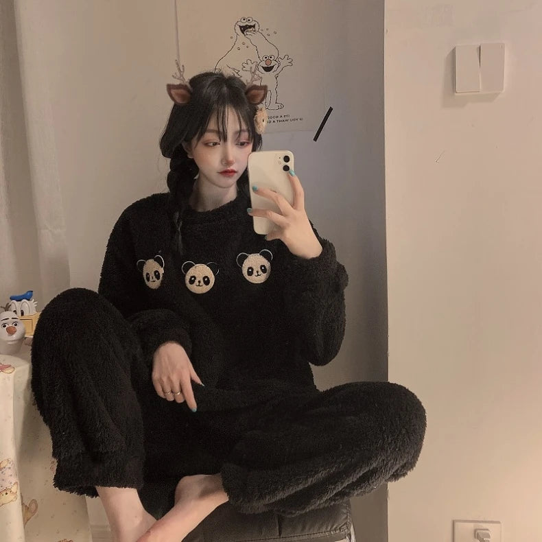 Fleece Thick Warm Women's Pajama set