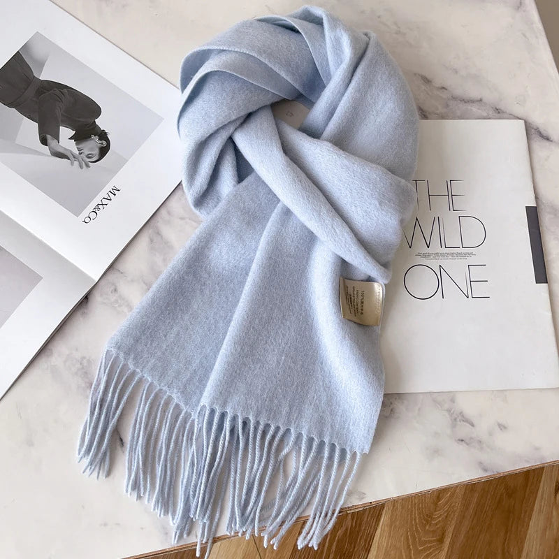 Winter Narrow Scarf 28 Color 100% Wool