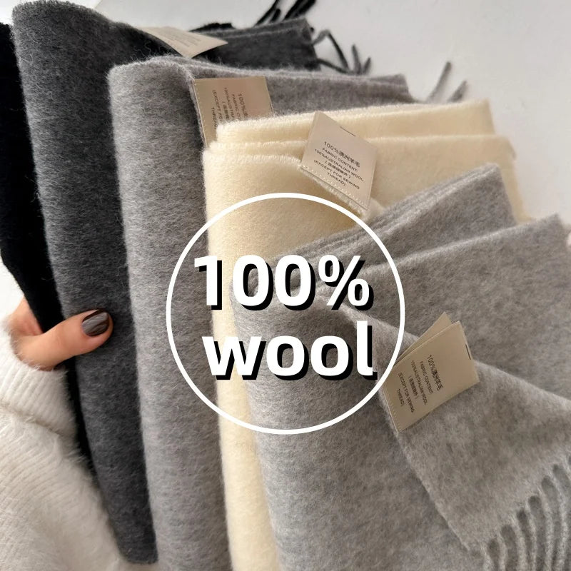 Winter Narrow Scarf 28 Color 100% Wool