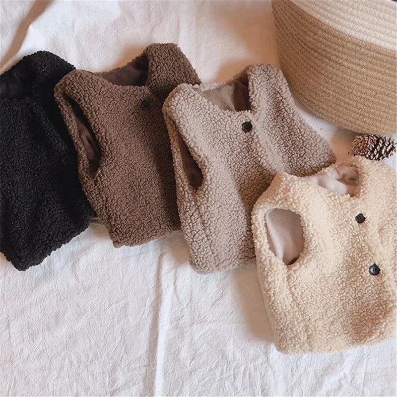 Winter Baby Lamb Wool Plus Velvet Waistcoat
