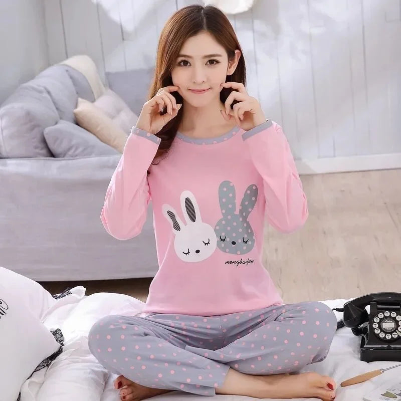 Autumn Thin 2pieces Pyjamas Set