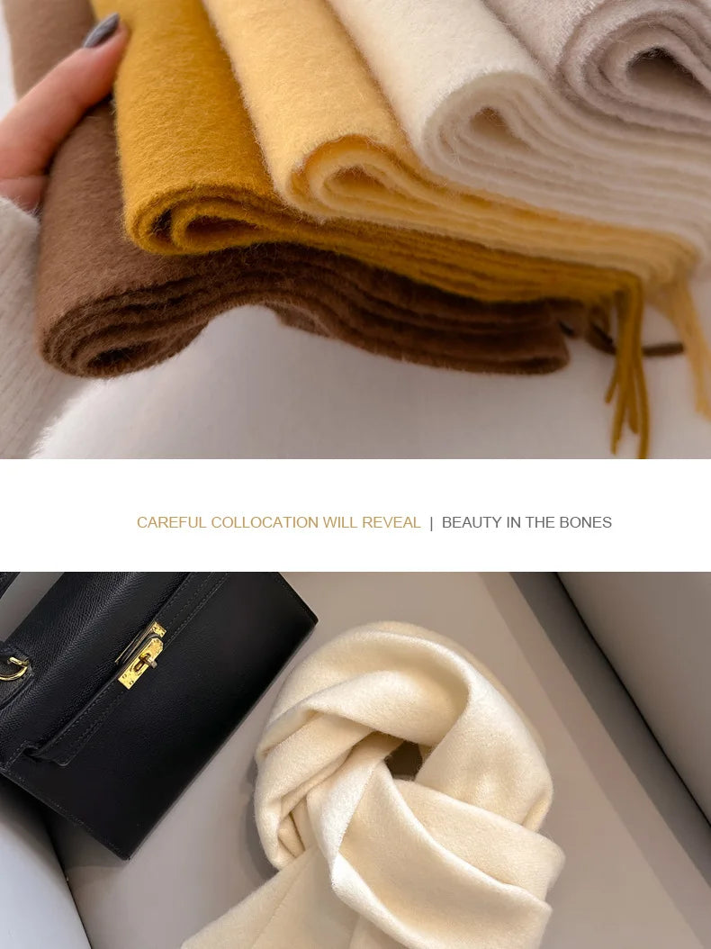 Winter Narrow Scarf 28 Color 100% Wool