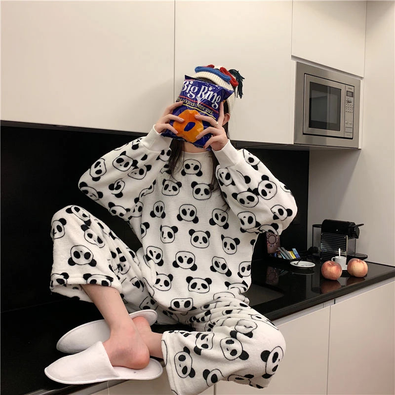 Fleece Thick Warm Women's Pajama set