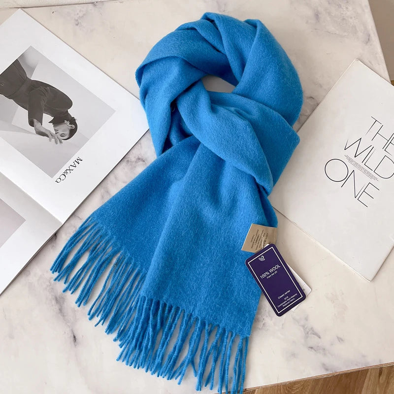Winter Narrow Scarf 28 Color 100% Wool