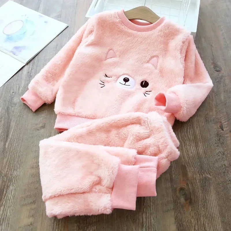 Children's Pajama Sets Bear Tops + Pants 2Pcs