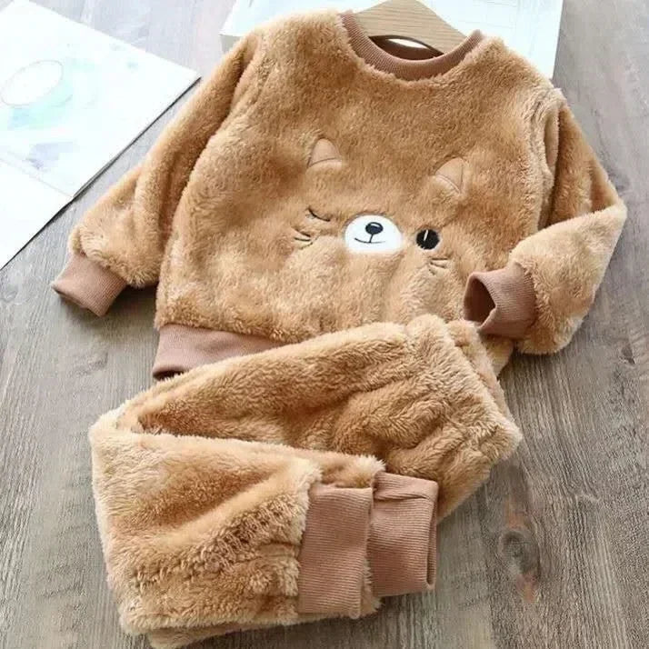 Children's Pajama Sets Bear Tops + Pants 2Pcs