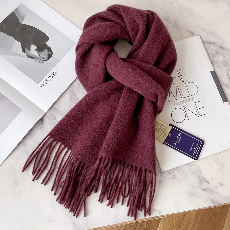 Winter Narrow Scarf 28 Color 100% Wool
