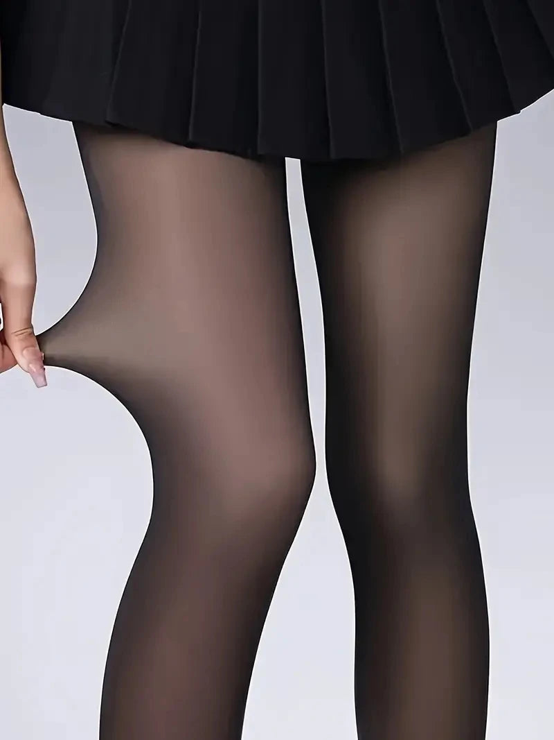 Fake semi-transparent thermal tights