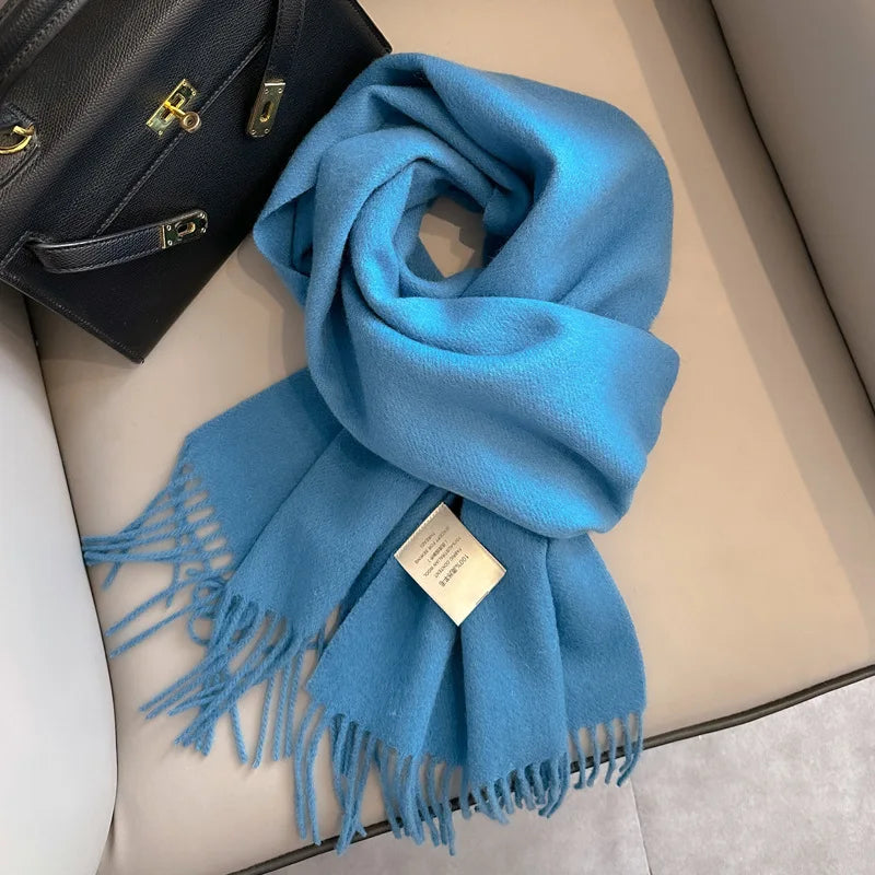Winter Narrow Scarf 28 Color 100% Wool