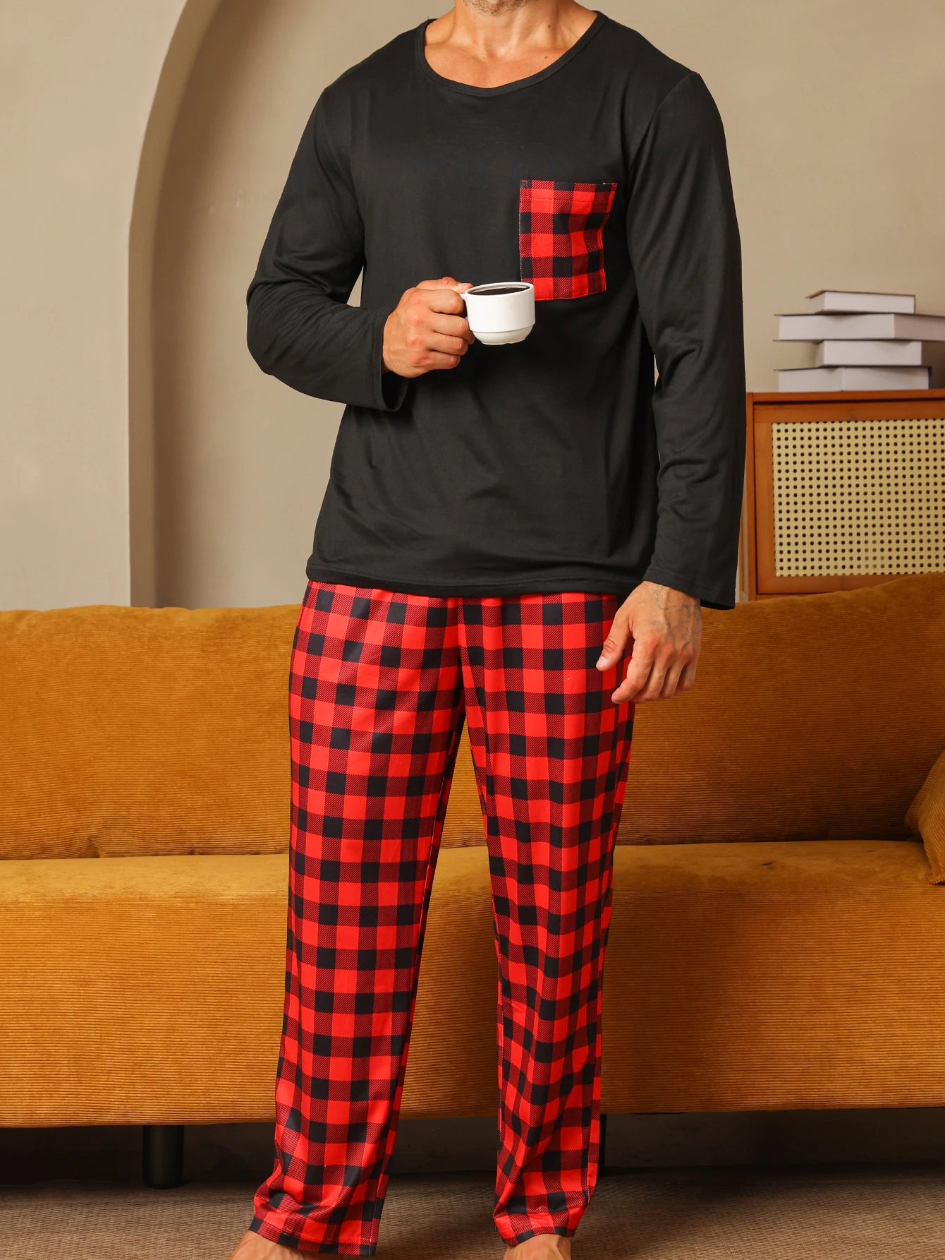 Two piece sets men's pajamas