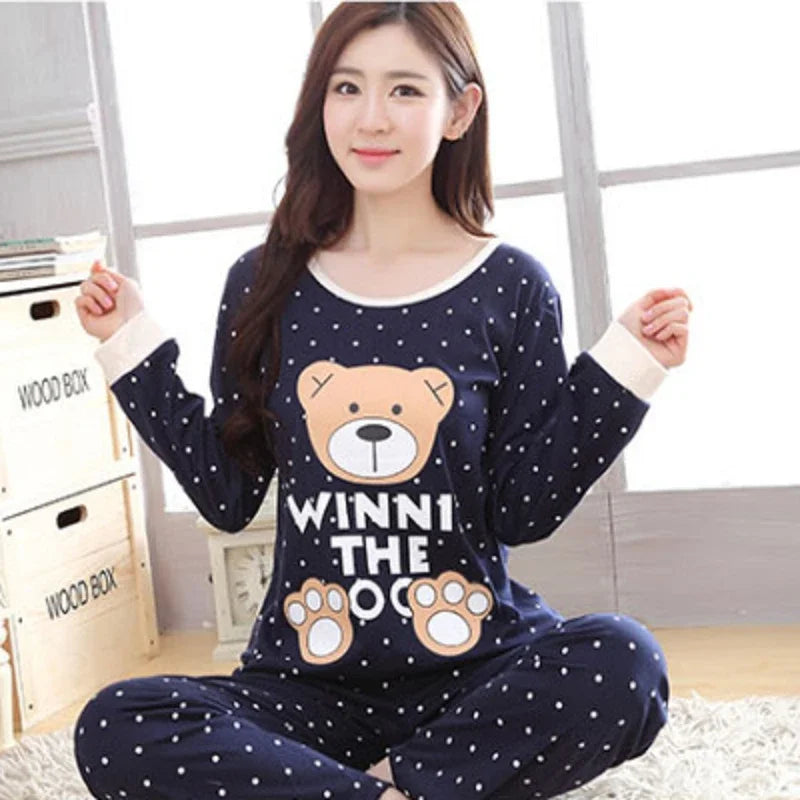 Autumn Thin 2pieces Pyjamas Set
