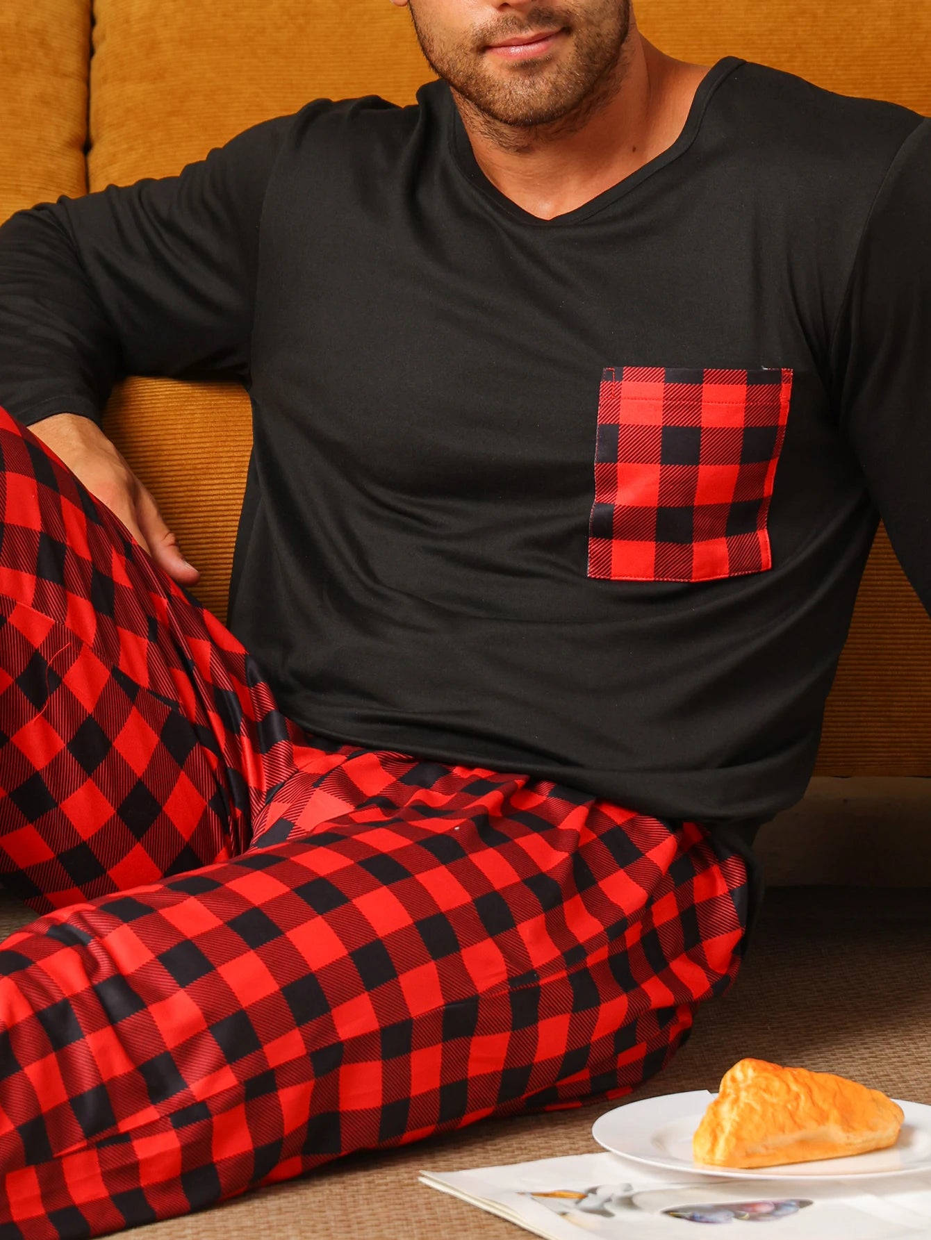 Two piece sets men's pajamas