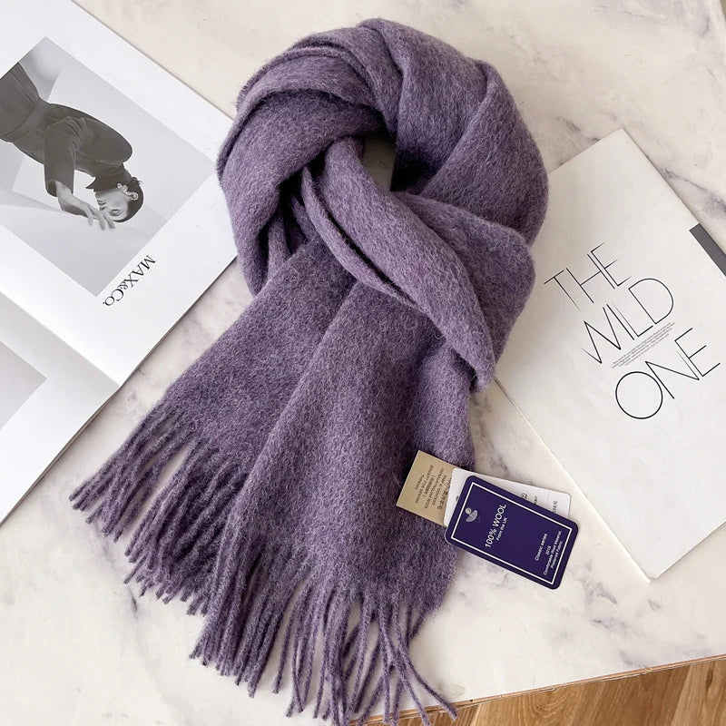 Winter Narrow Scarf 28 Color 100% Wool