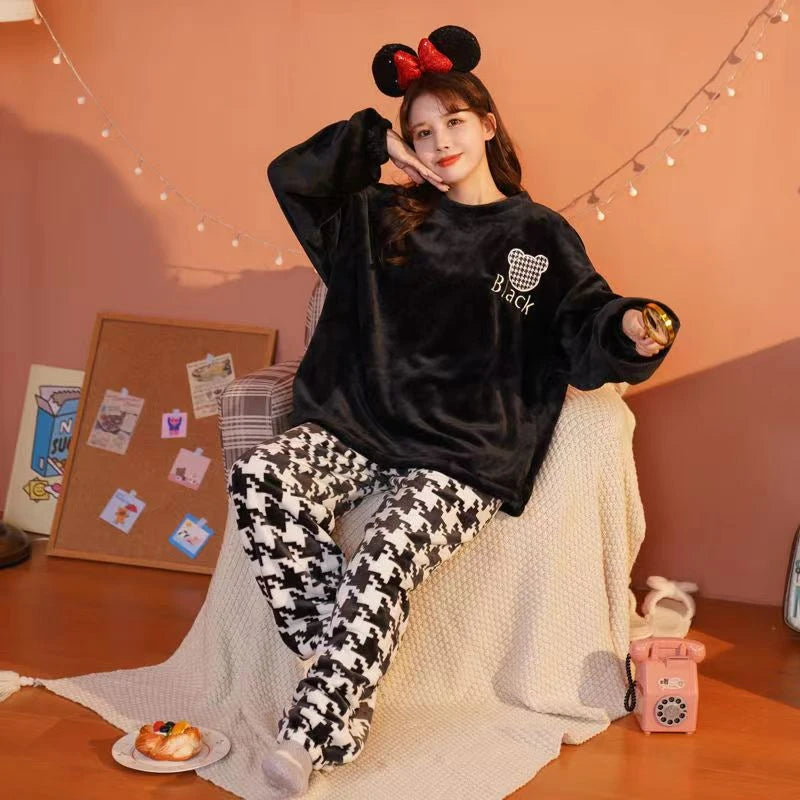 Fleece Thick Warm Women's Pajama set
