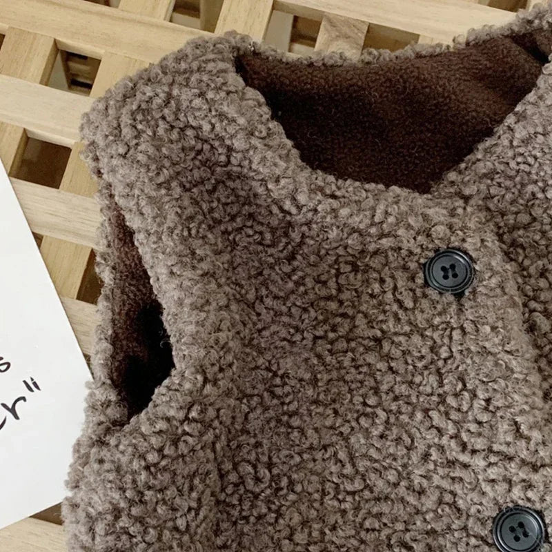 Winter Baby Lamb Wool Plus Velvet Waistcoat