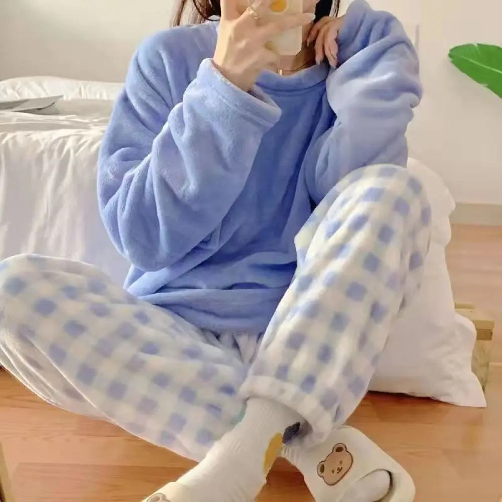 Fleece Thick Warm Women's Pajama set