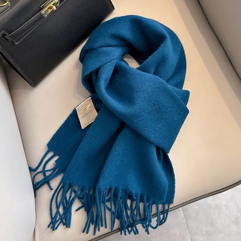 Winter Narrow Scarf 28 Color 100% Wool