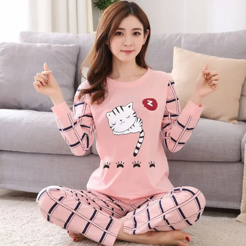 Autumn Thin 2pieces Pyjamas Set
