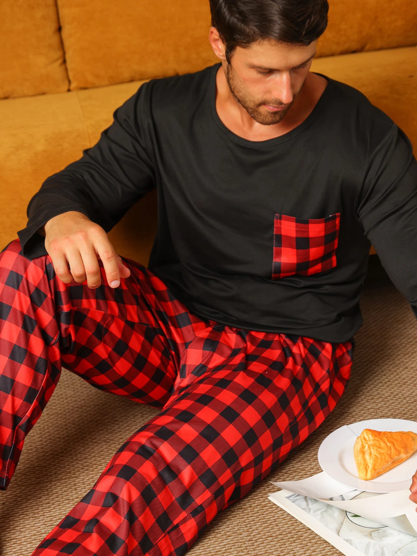 Two piece sets men's pajamas