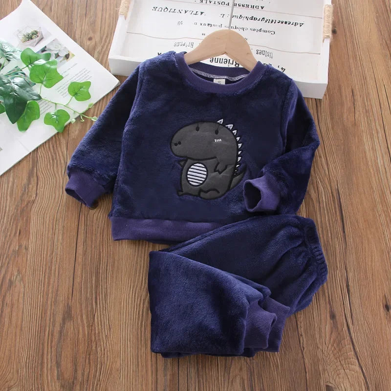Children's Pajama Sets Bear Tops + Pants 2Pcs