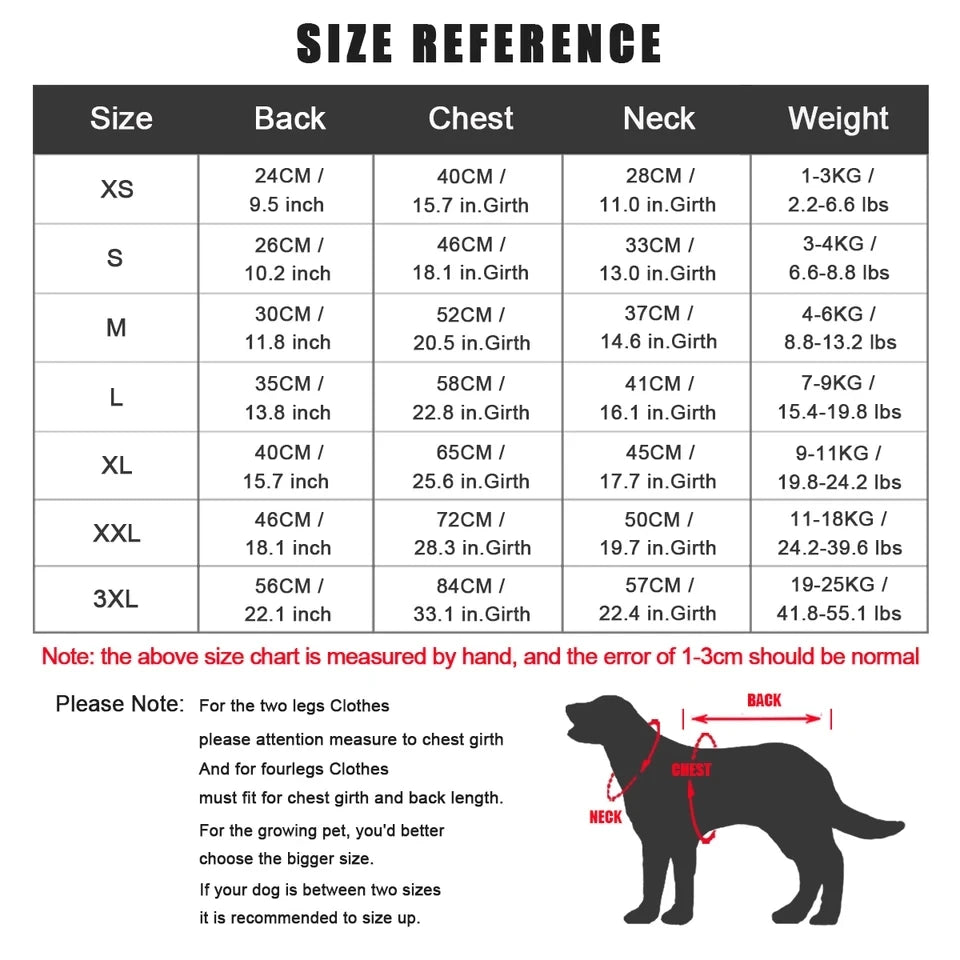 Warm Large Winter Pet Dog Clothes