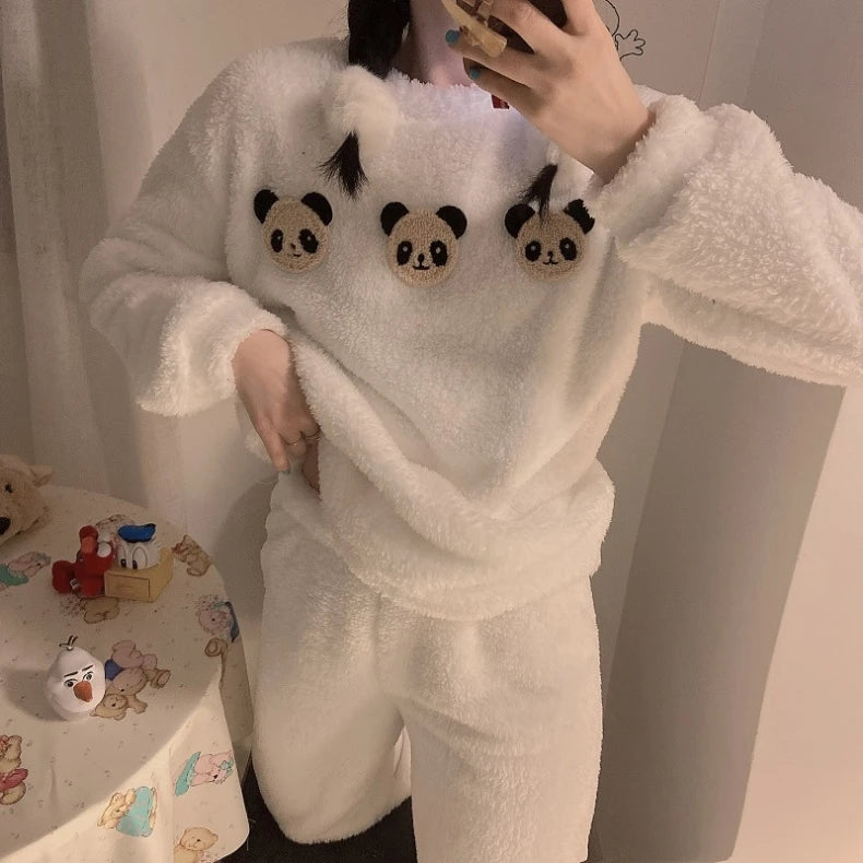 Fleece Thick Warm Women's Pajama set